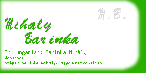 mihaly barinka business card