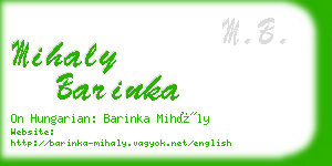 mihaly barinka business card